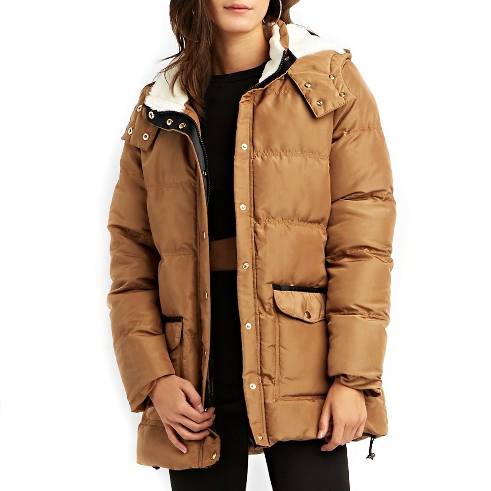 Camel Puffer Coat